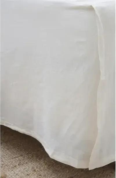 Paneled Crinkled Cotton Bedskirt - Pom Pom at Home - Gray