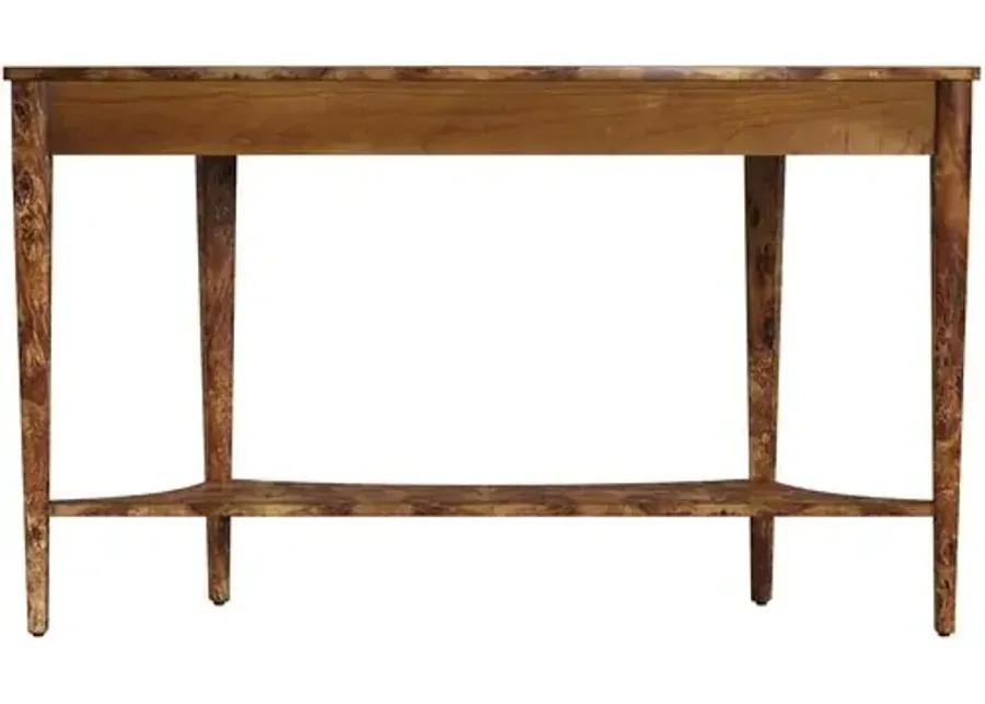 Fletcher Demilune Console Table - Brown