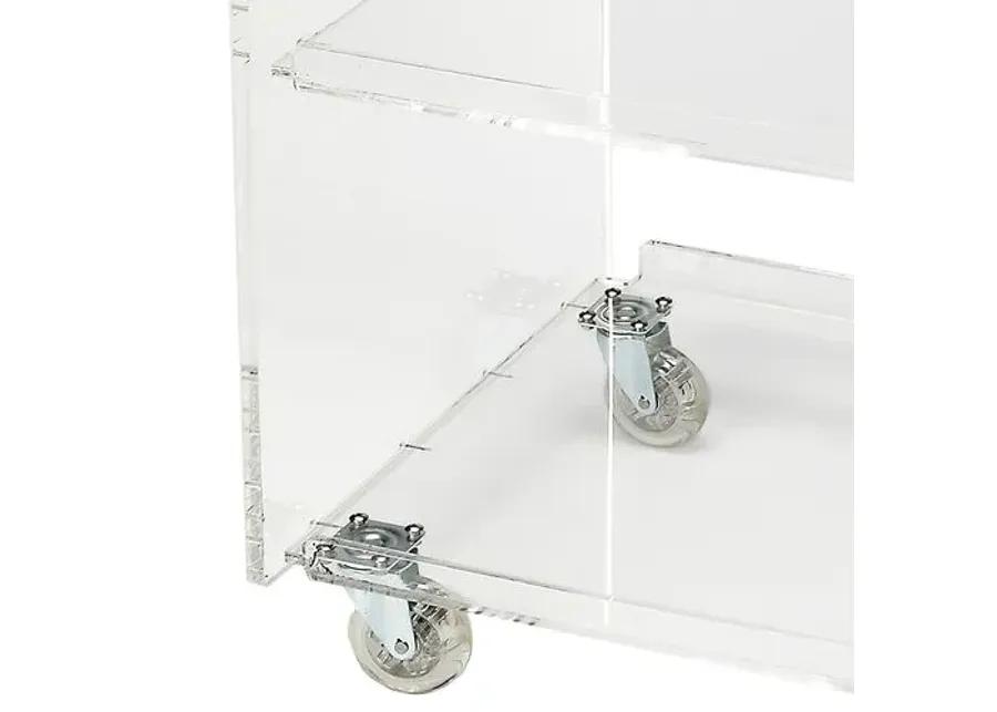 Milly 3-Tier Acrylic Bar Cart - Clear - Handcrafted