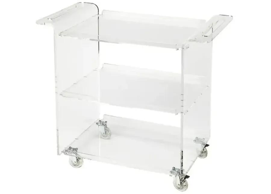 Milly 3-Tier Acrylic Bar Cart - Clear - Handcrafted