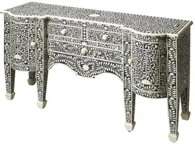 Scarla Bone Inlay 57" Buffet - Black/White