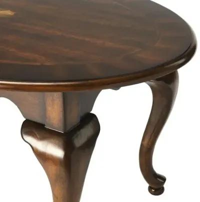 Loralie Oval Coffee Table - Cherry - Brown