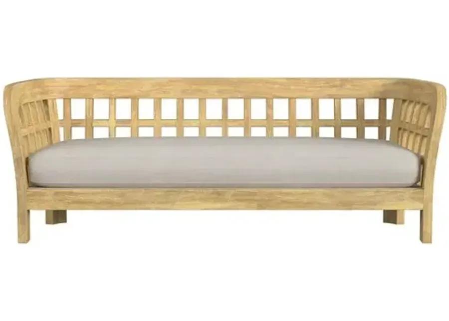 Shelly Teak Outdoor Sofa - Natural