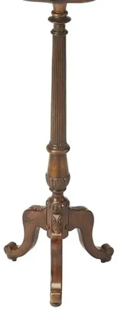 Birdie Pedestal Plant Stand - Handcrafted - Brown