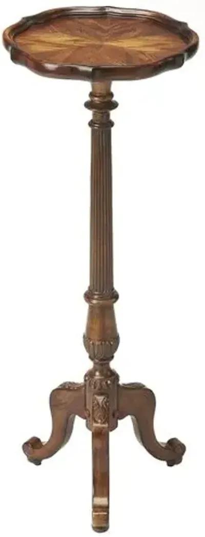 Birdie Pedestal Plant Stand - Handcrafted - Brown