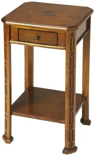 Charlie Side Table with Storage - Olive Ash - Brown