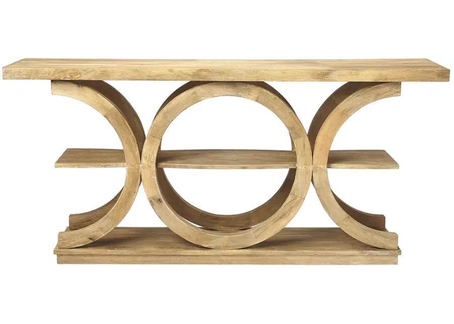 Joanna Rustic Modern Console Table - Natural Mango - Brown