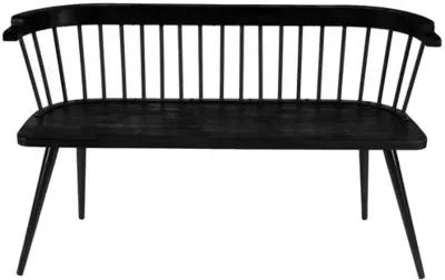 Chester Mango Wood Spindle Bench - Black