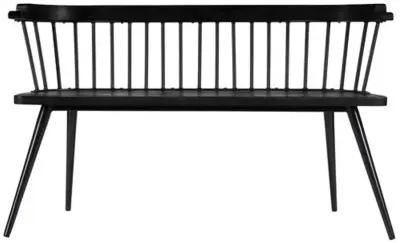 Chester Mango Wood Spindle Bench - Black