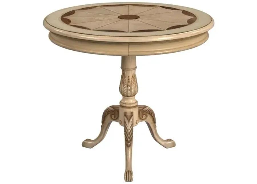 Tina Round Pedestal Foyer/Bistro Table - Beige