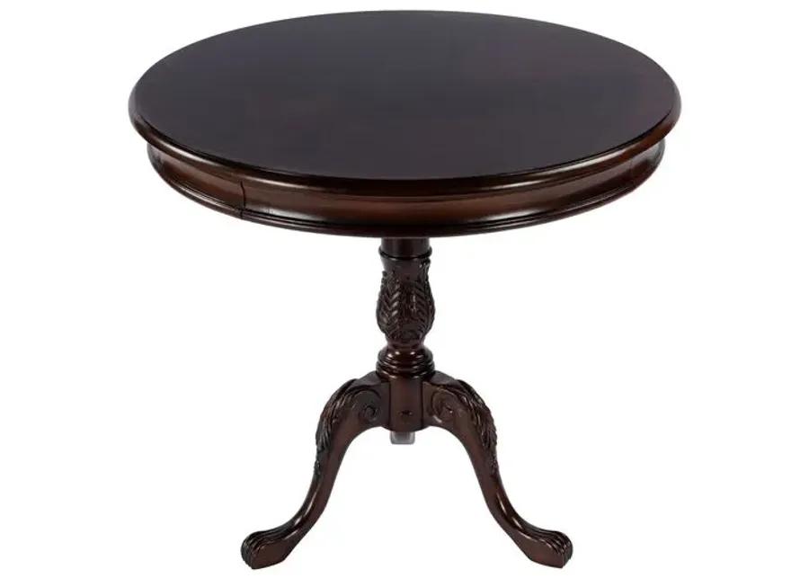 Tina Round Pedestal Foyer/Bistro Table - Brown