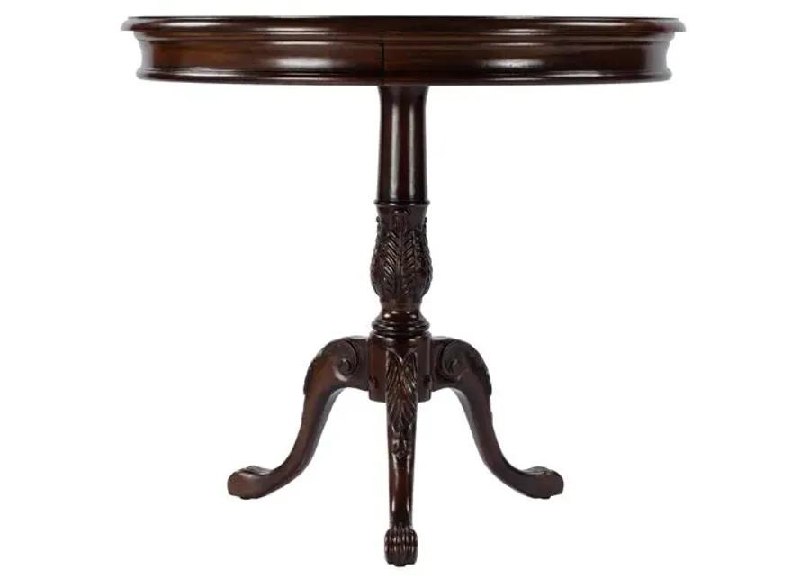 Tina Round Pedestal Foyer/Bistro Table - Brown