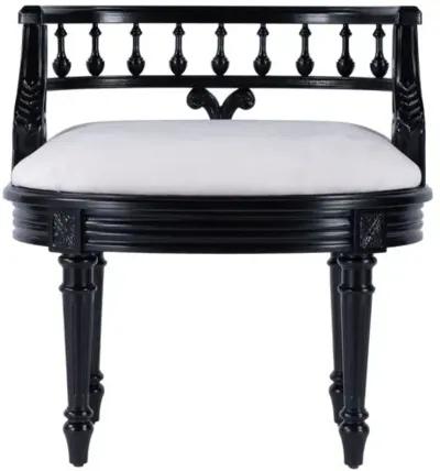 Melany Upholstered 22.5" Vanity Seat - Handcrafted - Black