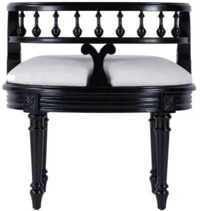 Melany Upholstered 22.5" Vanity Seat - Handcrafted - Black