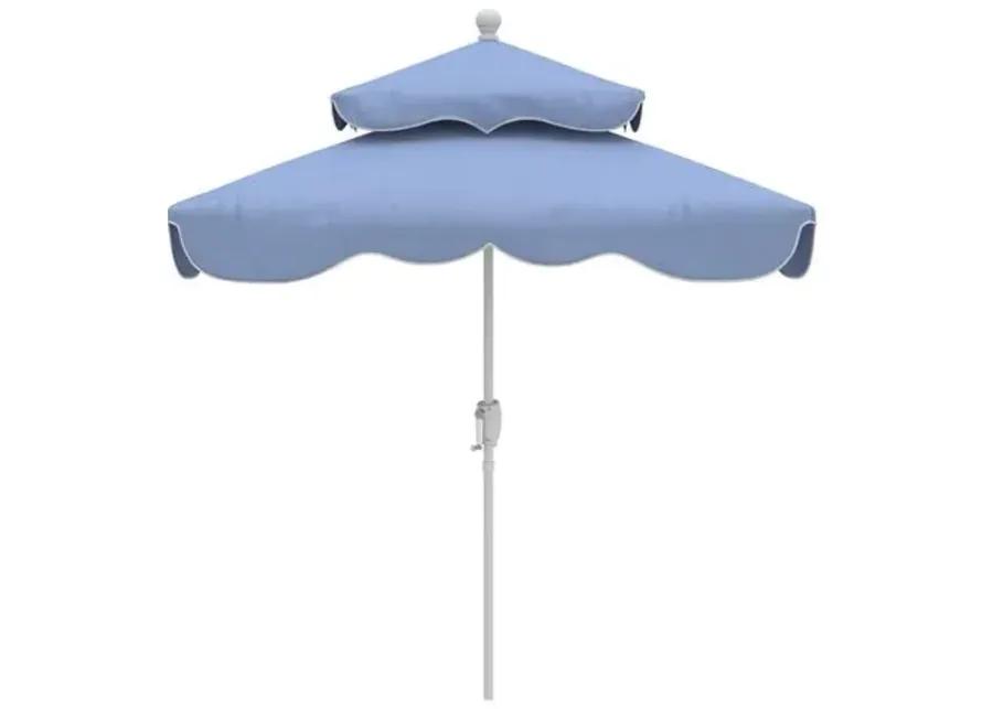 Ripple Two Tier Square Patio Umbrella - Blue