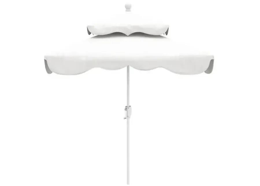 Ripple Two Tier Square Patio Umbrella - White