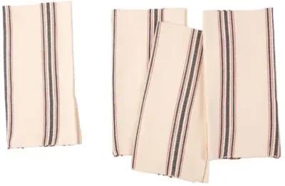 Siafu Home - Set of 4 Mistari Striped Napkins - White - Powered by People