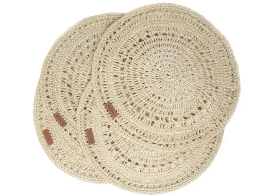 Tallo de Olivo - Set of 4 Fique Pacific Placemats - Beige - Powered by People