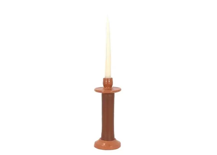 Alcantara Frederic - Med Leather Wrapped Candle Holder - Powered by People - Brown