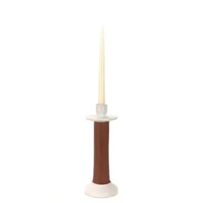 Alcantara Frederic - Medium Leather Wrapped Candle Holder - Powered by People - White