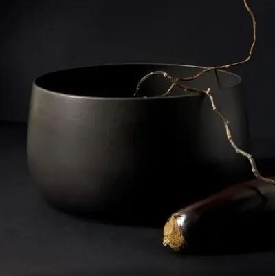 Gharyan Stoneware - Stoneware Serving Bowl - Powered by People - Black