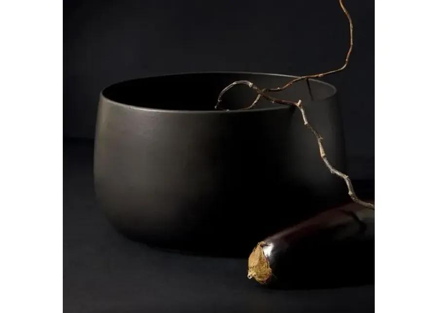 Gharyan Stoneware - Stoneware Serving Bowl - Powered by People - Black