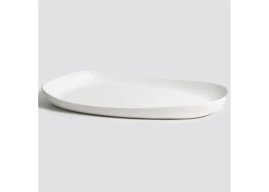 Gharyan Stoneware - Stoneware Long Serving Platter - Powered by People - White