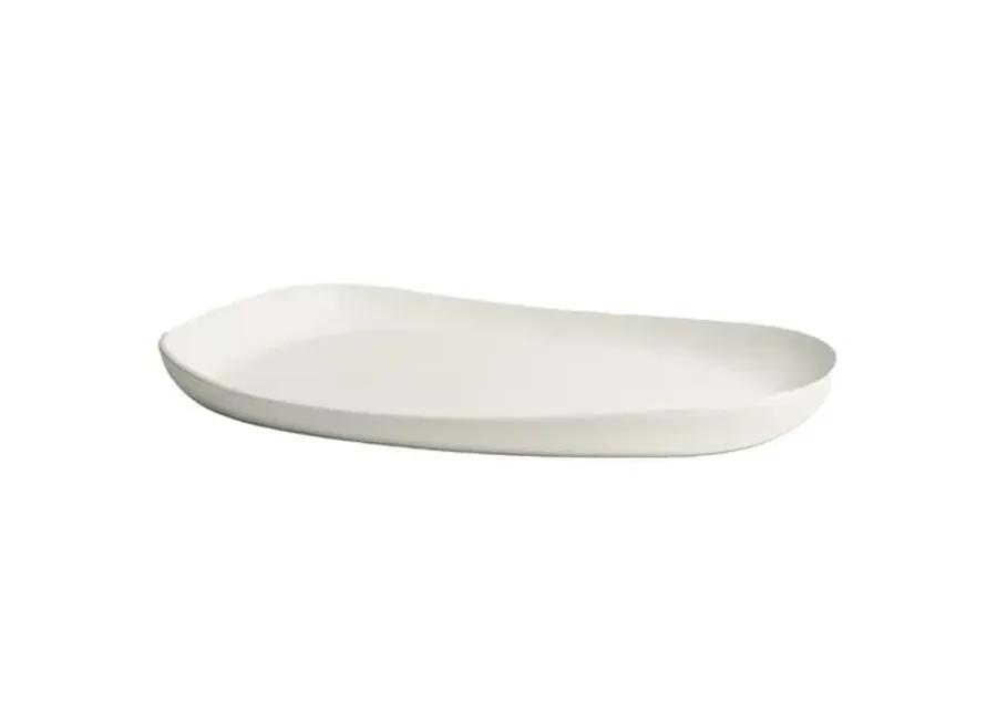 Gharyan Stoneware - Stoneware Long Serving Platter - Powered by People - White