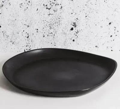 Gharyan Stoneware - Stoneware Round Serving Platter - Powered by People - Black