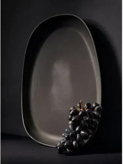 Gharyan Stoneware - Stoneware Long Serving Platter - Powered by People - Black