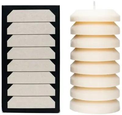 Field Kit - Woody Pillar Candle - Powered by People - White