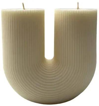 Aaram Lux - The U Ribbed Candle - Powered by People - White