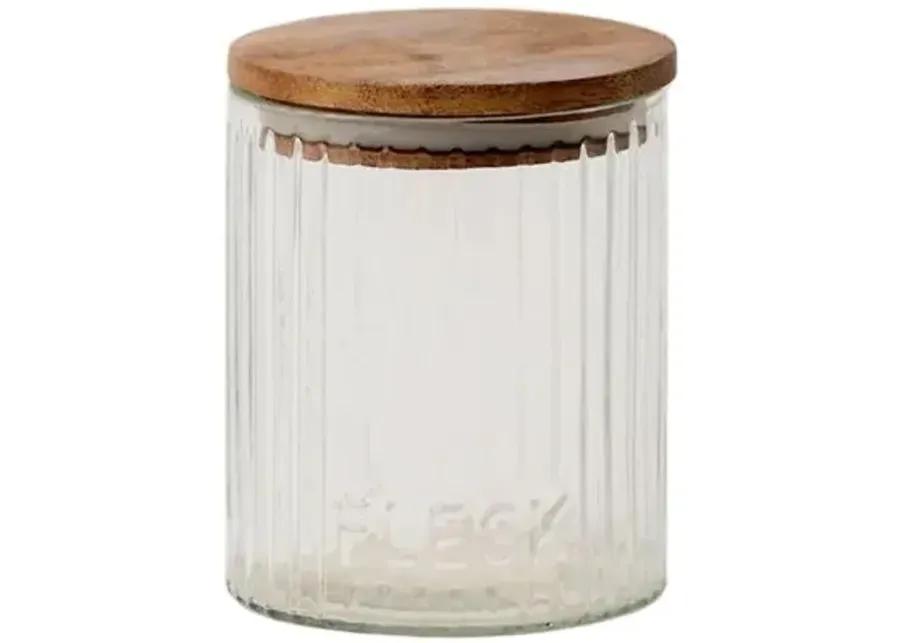 Fleck - Set of 3 Fluted Glass Storage Jars - Powered by People - Clear