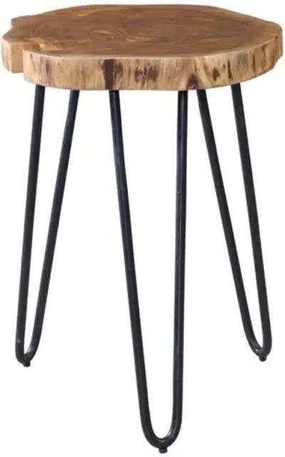 Langley End Table - Natural/Matte Black - Brown