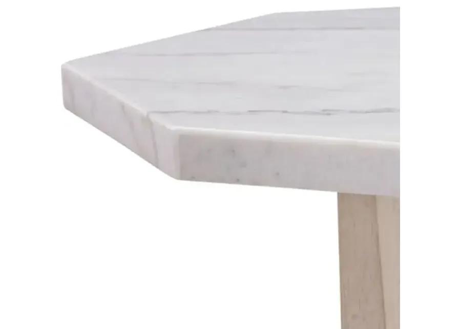 Holden Marble Dining Table - White/Sun Bleached Ash