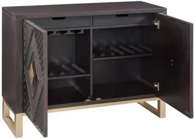 Kensington Bar Cabinet - Brown/Gold