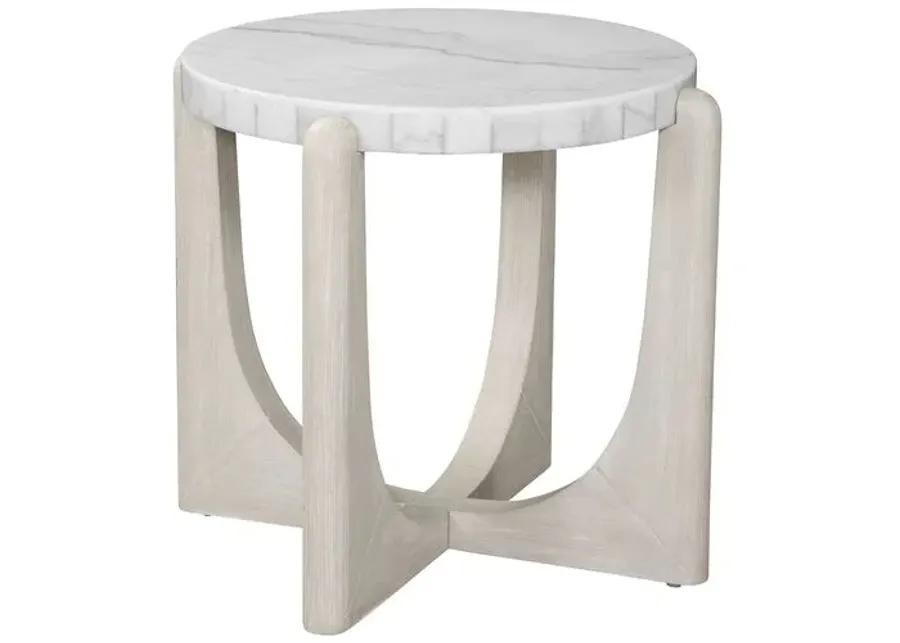 Holden End Table - Driftwood/White Marble