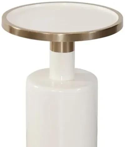 Tivoli Accent Table - White/Gold - 13Lx22Hx13Wx13D in