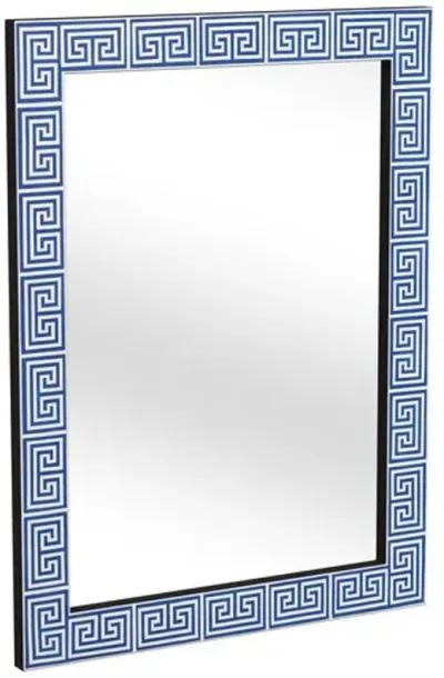 Leland Bone Inlay Wall Mirror - Blue/Ivory