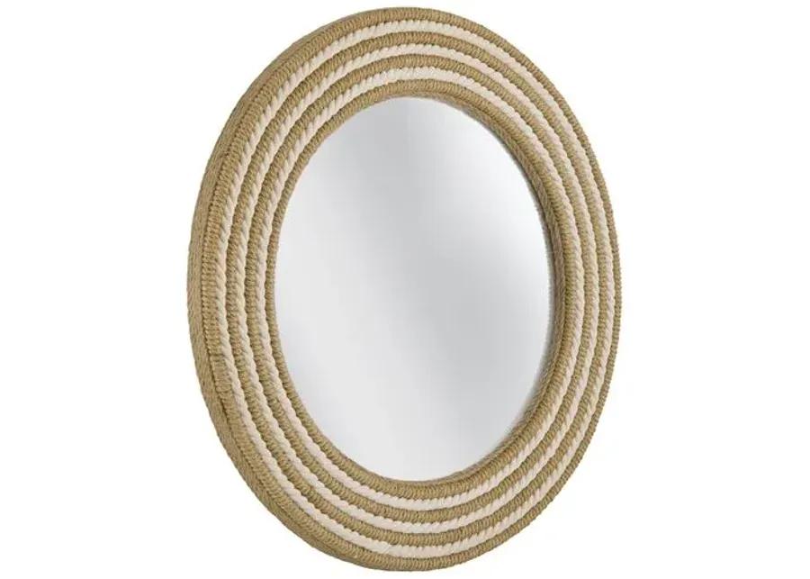 Dover Round Rope Wall Mirror - Natural/White