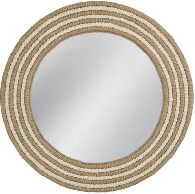 Dover Round Rope Wall Mirror - Natural/White