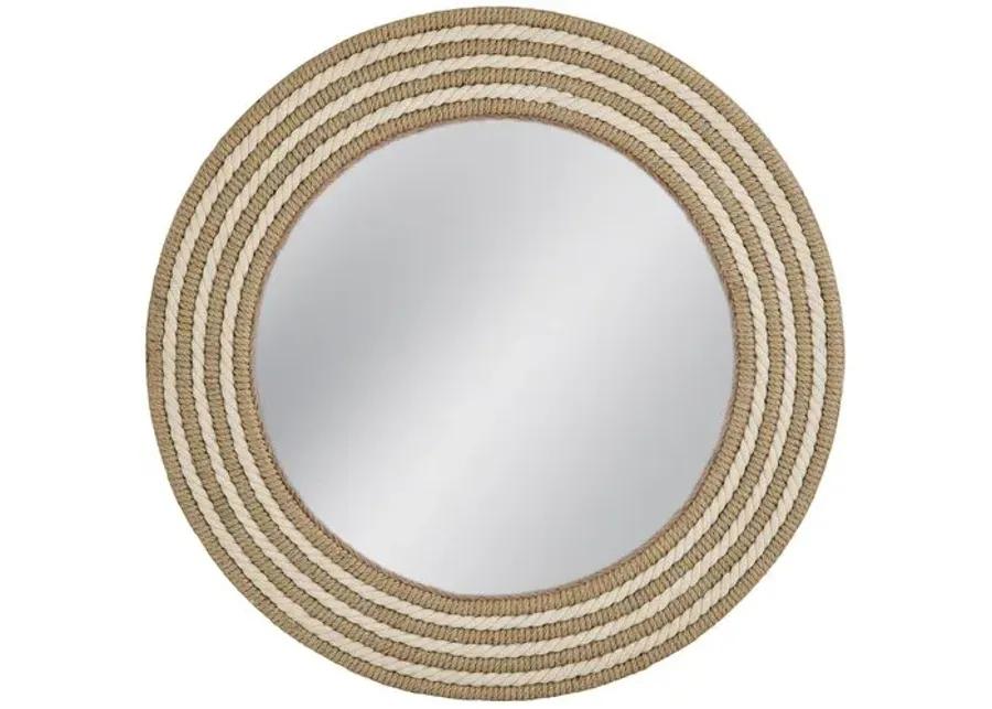 Dover Round Rope Wall Mirror - Natural/White