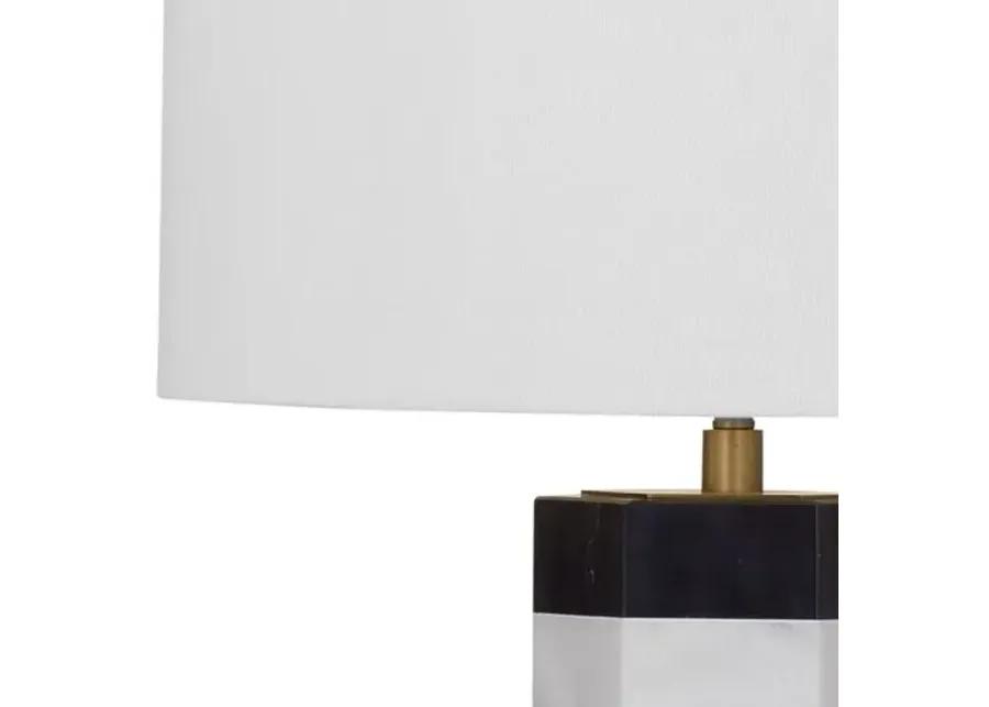 Duncan Marble Table Lamp - Black/White