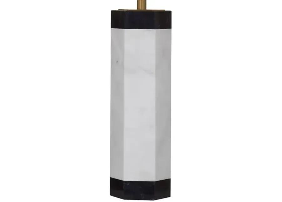 Duncan Marble Table Lamp - Black/White