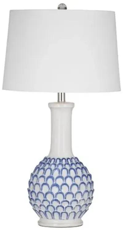 Milford Table Lamp - Blue/White