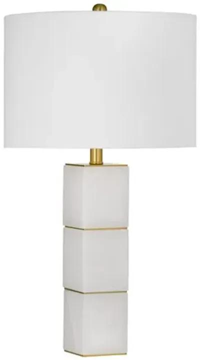 Chester Alabaster Table Lamp - White/Brass