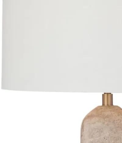 Bexley Travertine Table Lamp - Beige - White