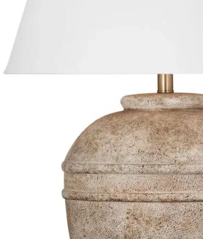 Pembroke Table Lamp - Distressed Cream - White