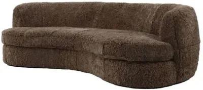 Grace Curved Sheepskin Sofa - Plush Taupe