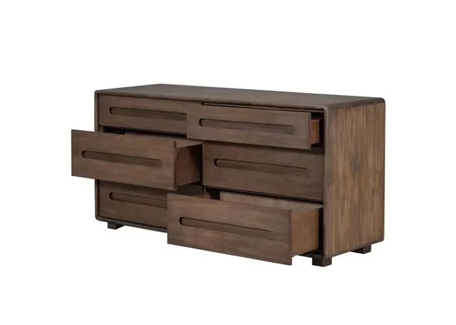 Benjamin 6-Drawer Dresser - Modern Mocha - Brown